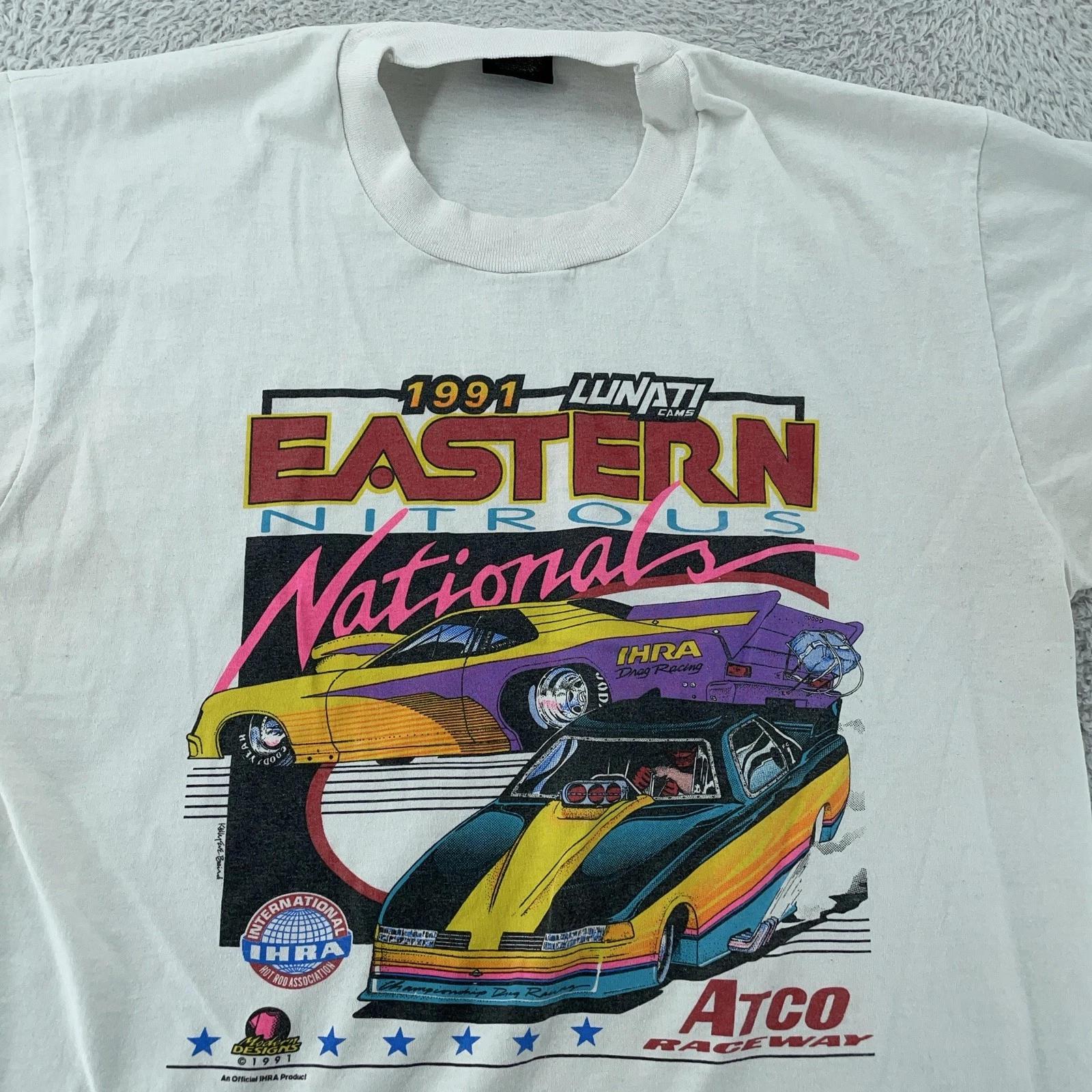 

Vintage IHRA Eastern Nitrous Nationals Shirt Large White USA Atco Raceway 90s XL