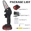 1080W 4 Inch 88VF Mini Electric Chain Saw with 1/2 Upgraded Battery Rechargeable Woodworking Pruning One-handed Saw Garden Tool