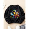 'S Round Neck Sweatshirt Fashion Long Sleeve Parrot Family Tropical Style Cute Pet Print Suitable for Autumn/Winter Comfortable, Athletic, Casual