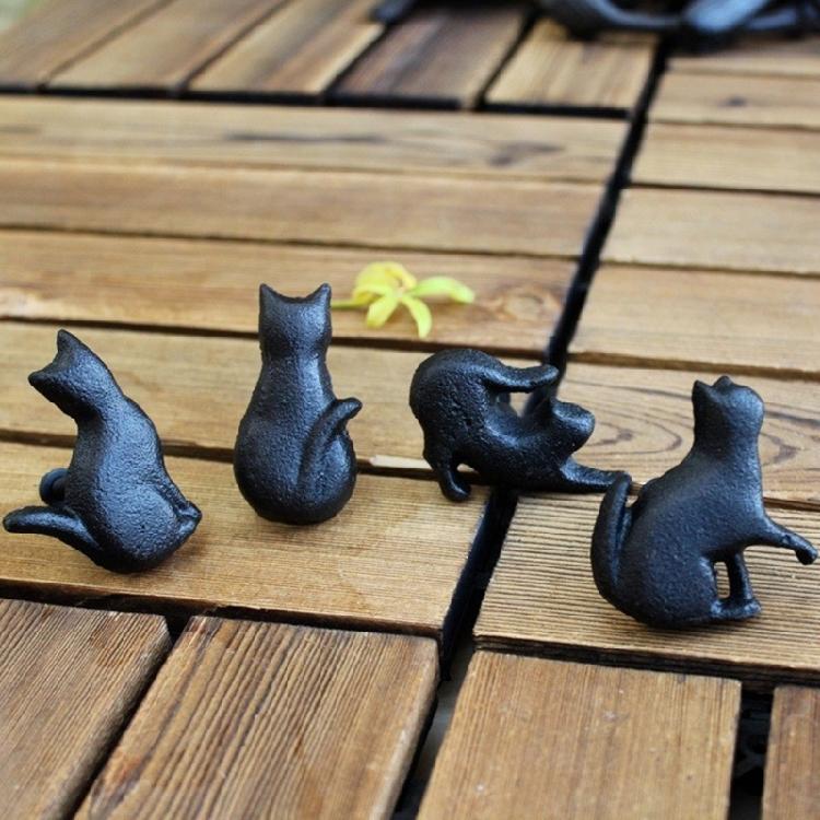 4Pcs Cats Shape Cabinet Knob Furniture Decorative Handle Iron Wardrobe Pulls Simple Drawer Knob Furniture Hardware