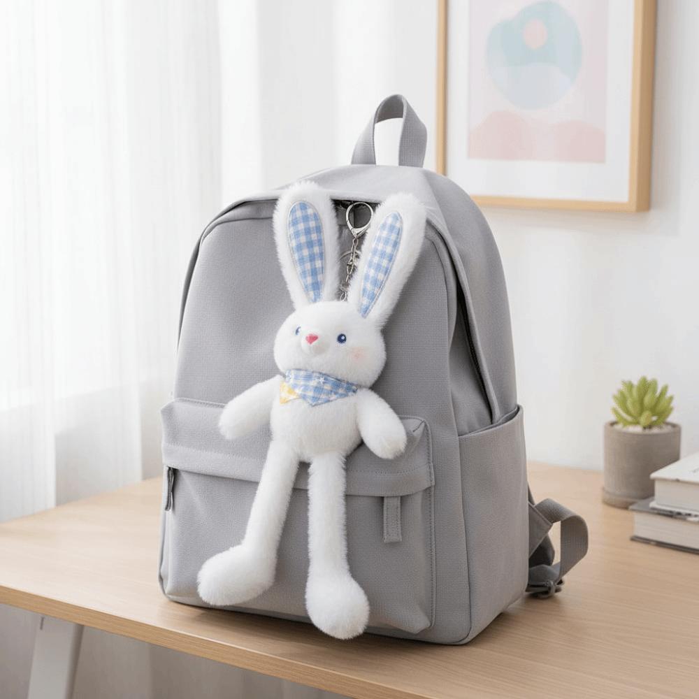 Soft Stuffed Stuffed Bunny Key Chain 30cm Size Schoolbag Pendant Ear Pulling Rabbit Christmas Gift