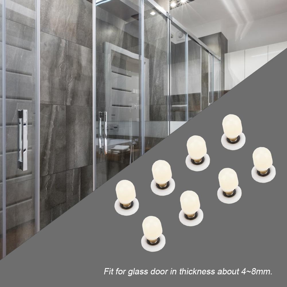 8pcs Brass ABS Sliding Glass Shower Door Rollers Runners Pulleys Bathroom Doors Hardware (27mm)