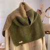 Warm High Collar Shawl Contrast Color Neck Wraps Elegant Knitted Shawl  Autumn