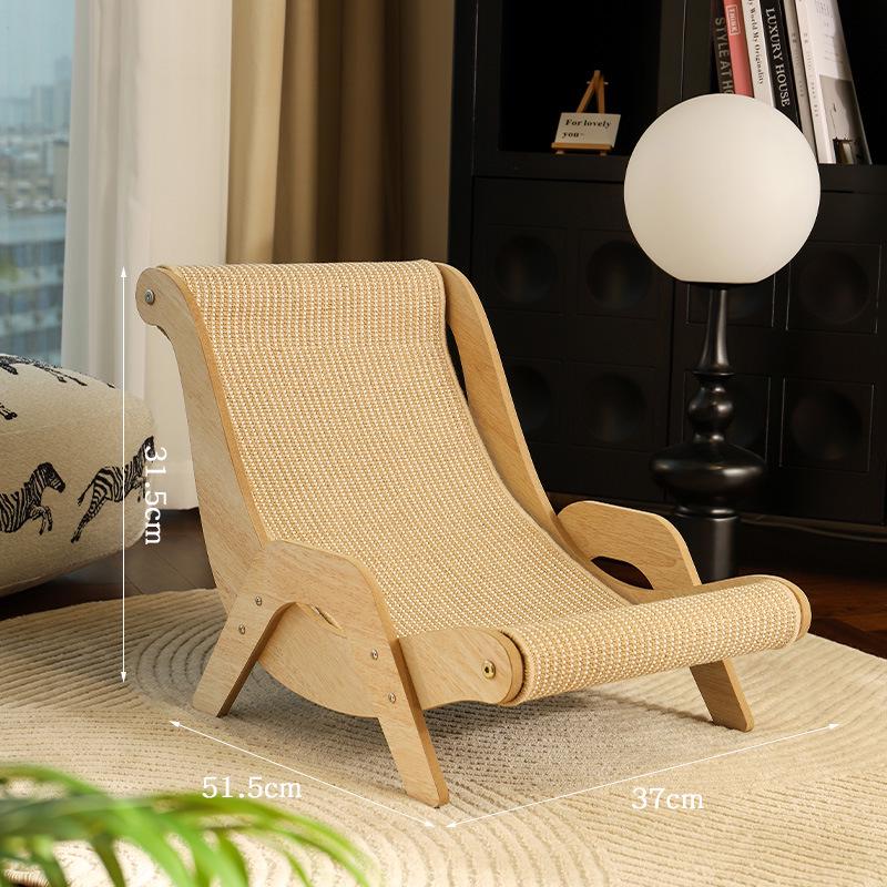 Fairy Meow Sisal Cat Bed & Scratcher Recliner: Wear-Resistant, Breathable, Shed-Free Hemp Chair Mat.