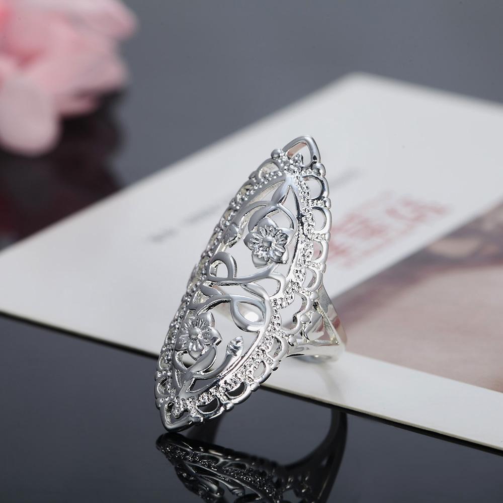 925 Sterling Silver Charm Pattern Ring Woman Wedding Fashion Jewelry