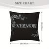 Vikama Emma J Shipley Edward Allan Poe 'The Blackbird Will Never Return' Printed Pillowcase Literary Themed Home Decor