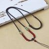 925 Sterling Silver Cinnabar Agate & Hetian Jade Handmade Pendant Necklace