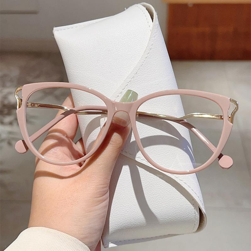 New cat eyes fashionable women's anti blue light glasses fashionable printed glasses frame anti blue light computer goggles