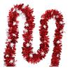 Soft Material Holiday Embellishment 78 Inch Red Christmas Tinsel Garland, Shiny Metallic Foil Twist Garland Annual Party Decorative Strips with