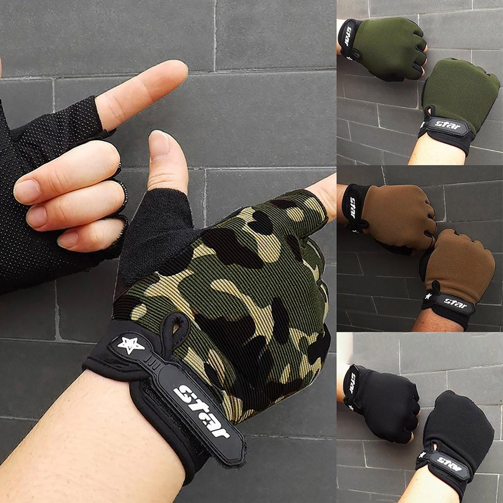 Men Antiskid Cycling Bike Fitness Sports Half Finger Gloves
