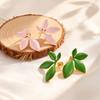 Exaggerated Leaf Drop Floral Earrings for Women, Stainless Steel High Quality Dainty Geometric Stud Earrings,Fashion Jewelry