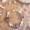 1011 Ocean Resort Wind Starfish Shell Bracelet, Daisy Rainbow Print Hand Rope Tide