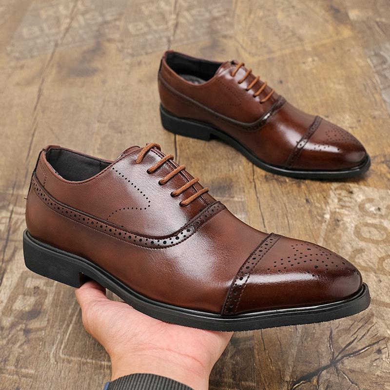 Men's Pointed Toe British Style Leather Loafers - Casual, Office, Teacher, Wedding Shoes