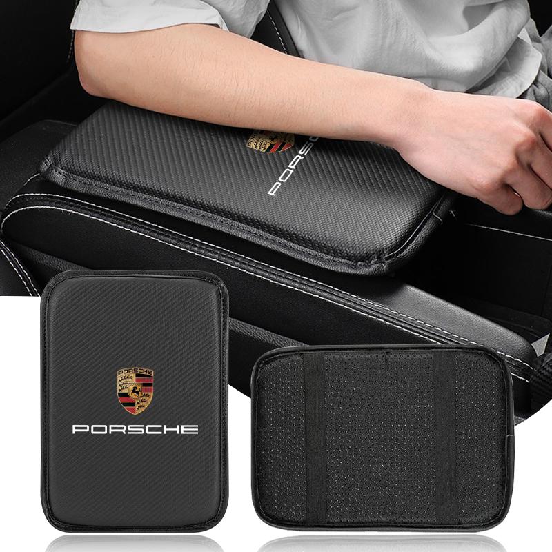 1Pcs Car Armrest Box Mats Leather Center Console Covers Accessories For Porsche 911 918 928 944 968 Boxster Cayenne Macan Panamera