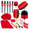 18 Pcs Car Detailing Brush Sets Soft Brushes Wash Kits With Cleaning Glove for Interior Exterior Wheels and Furniture
