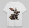 Men's Breathable T-Shirt Steampunk Rabbit Red Goggles Short Oversize Tee White