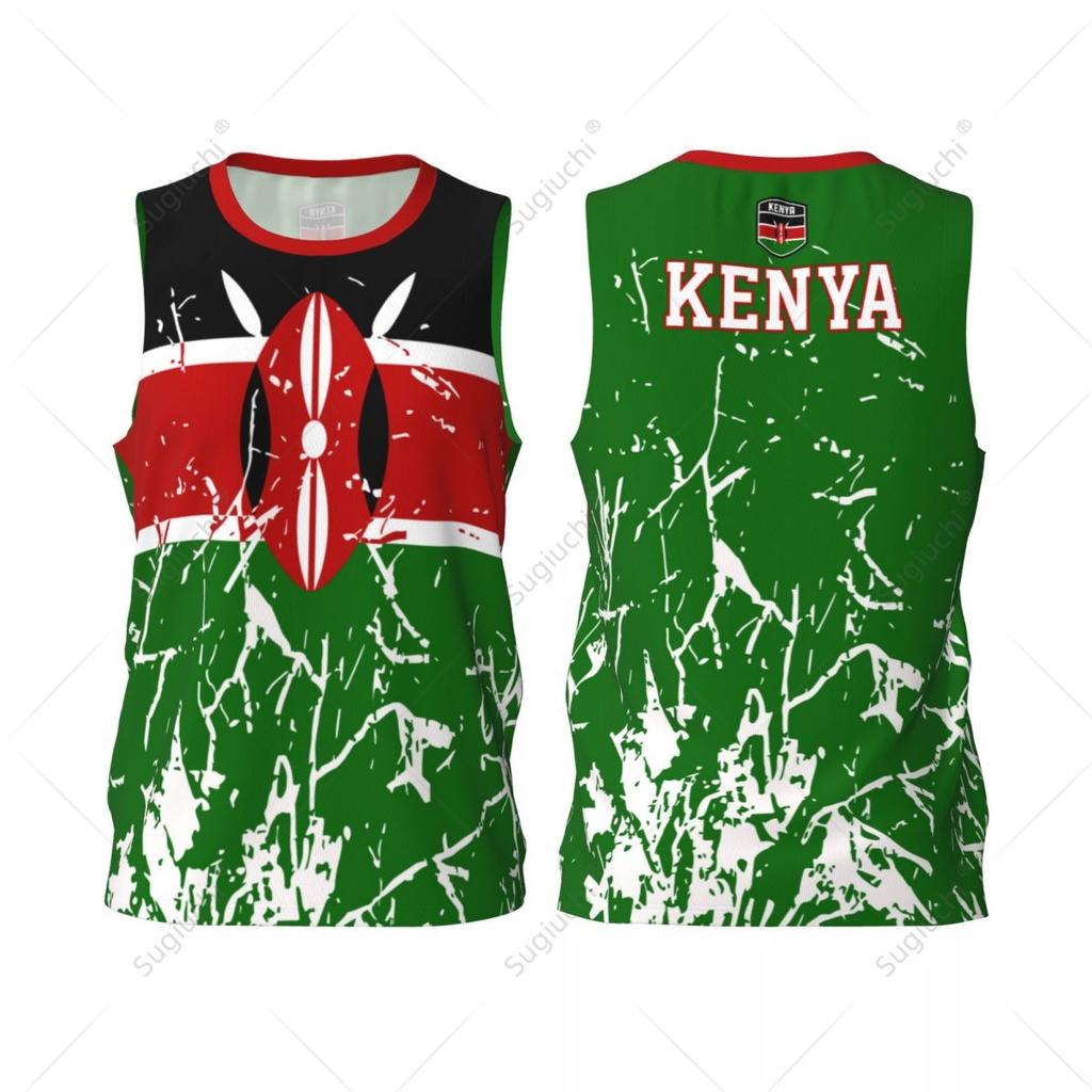 Men Basketball Sports Kenya Flag Running Fitness Multifunction Jersey Sleeveless Shirt Custom Name Nunber Exclusive