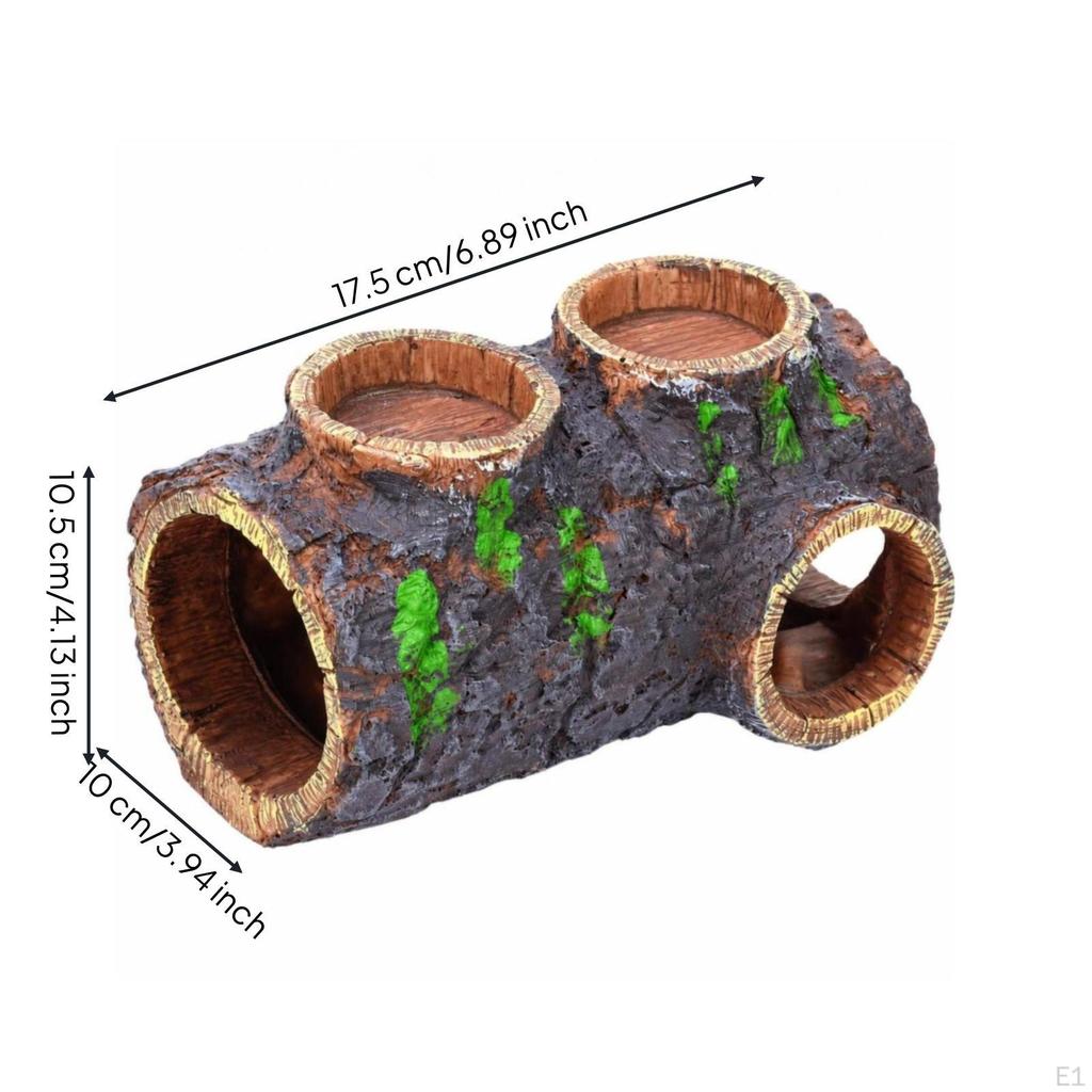 Easy To Clean Hollow Tree Trunk | Realistic Textured Texture, Reptile Hide with Lids, Multiple