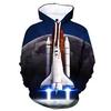 Fashion 3D Print Space Shuttle Hoodie Men Women Rocket Graphics Sweatshirt Long Sleeve Pullover Spring Autumn Kids Hoodies