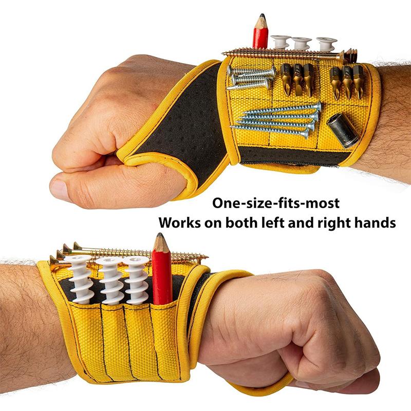 2pcs Magnetic Wristband with Super Strong Magnets Holds Screws, Nails, Drill Bit. Unique Wrist Support Design