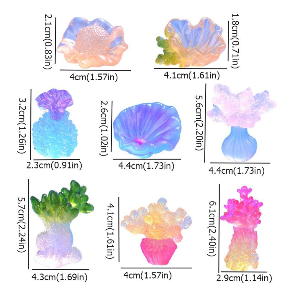 8 шт./набор симпатичных смоляных морских светящихся кораллов — фото 7