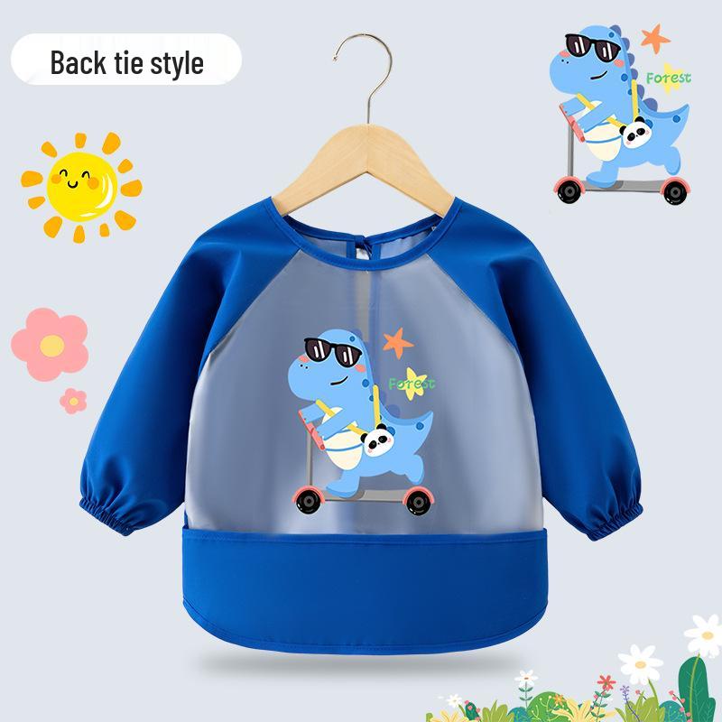 Waterproof Children's Long-Sleeve Coveralls - Anti-Stain Protective Bib Apron for Infants.