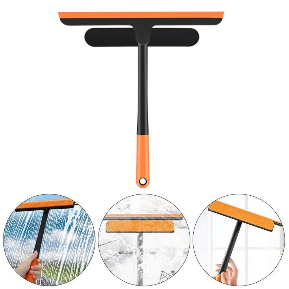 3in1 Window Cleaner Wiper 360° Rotation Wall-mounted Glass Scrub Scraping Multifunctional With Handle Bathroom Brush Cleaner