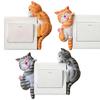 Light Button Sticker 2 Piece Cat Decals 2D Removable Outlet Cover Wall Decor Cute Kids Room Home Nursery Office Funny Decor