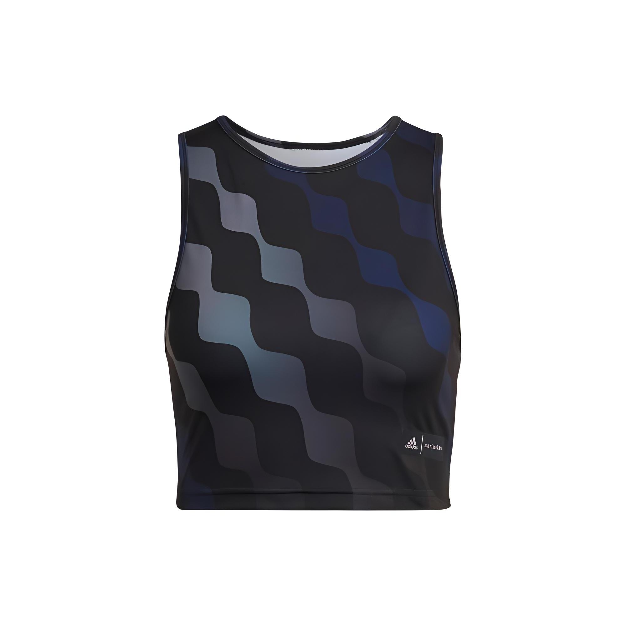(WMNS) adidas x Marimekko Train Icons Print Tank Top Asia Sizing Black Blue Women s HH8734 XL
