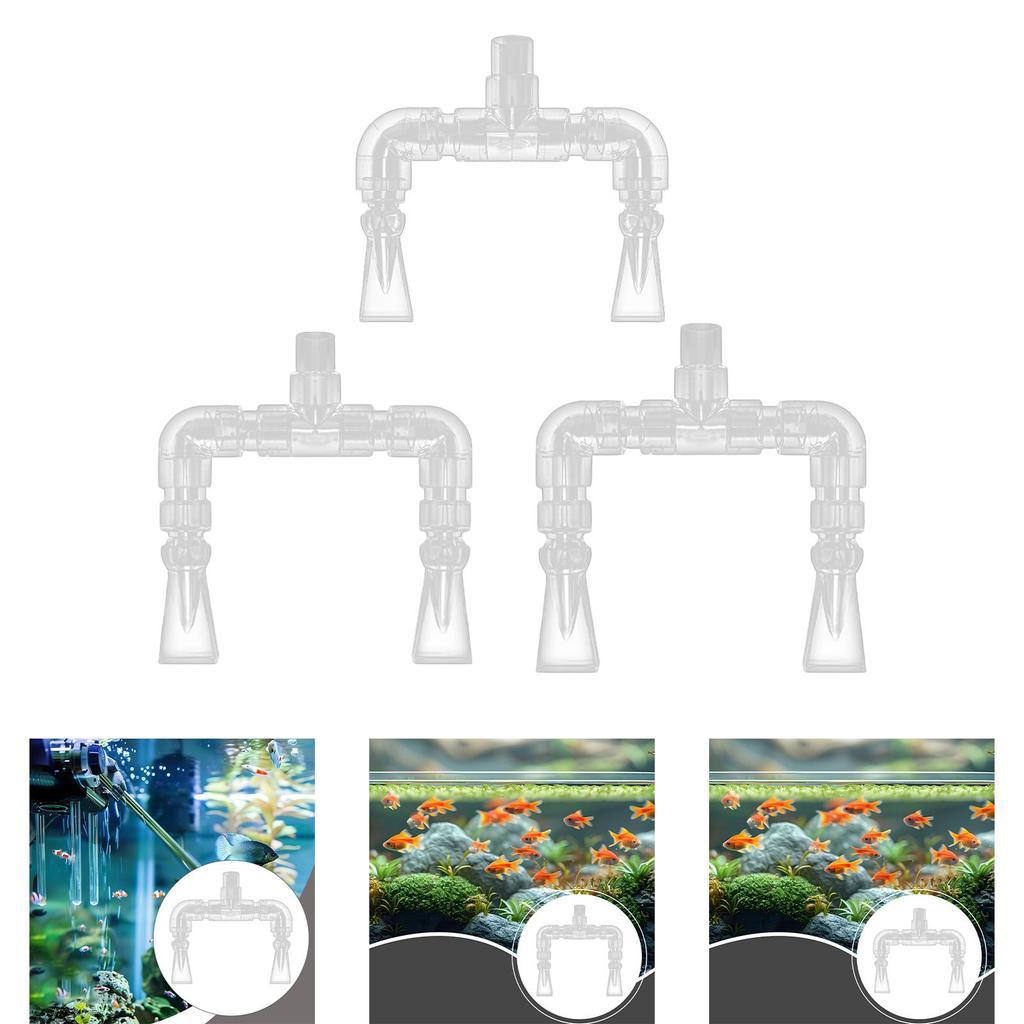 Aquarium Return Nozzle Water Flow Splitter Double Outlet Acrylic Pipe Kit for Fish Tank Accessories