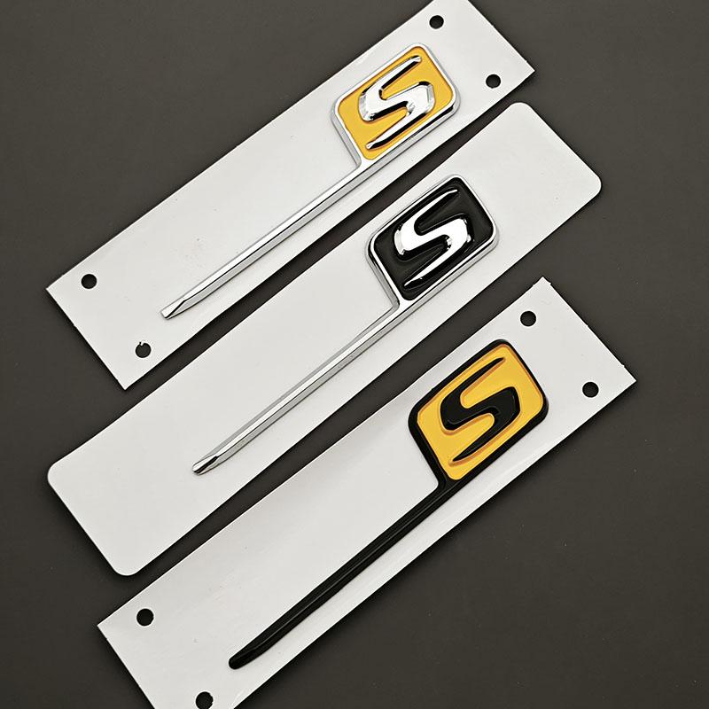 3D ABS Silver Yellow Black Logo S Badge Car Rear Trunk Emblem Sticker For Mercedes Benz AMG E63S GLC63S GLE63S GTS GT43S CLA45S