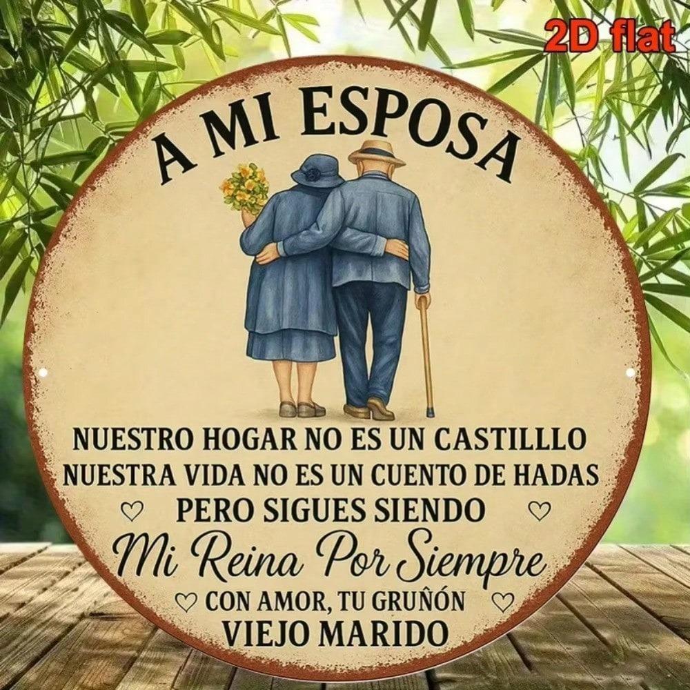 Vintage Mi Esposa Tin Sign Bilingual Spanish English Wall Art Rustic Home Decor Plaque For Wife
