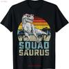 Squadsaurus T Rex Dinosaur Squad Saurus Family Matching Shirt Vintage Washed Versatile Top For Everyday Wear Streetwear