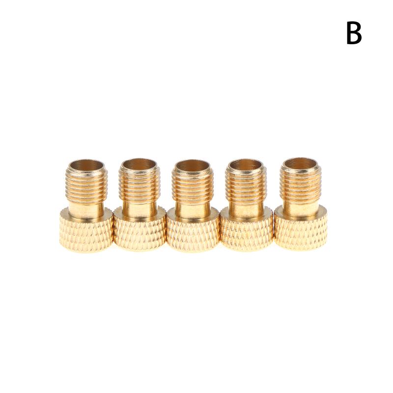 5Pcs Bike Presta To Schrader Valve Adapter Copper F/V To A/V Bike Tire Converter French Valve Adapter Tire Pump Connectors