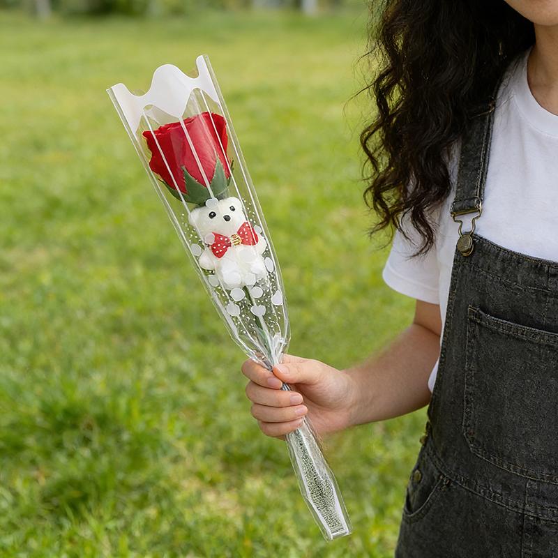 Single Soap Rose Bouquet Artificial Rose Flowers Diy Flower Bouquets Wedding Floral Arrangements Birthday Valentine'S Day Gift