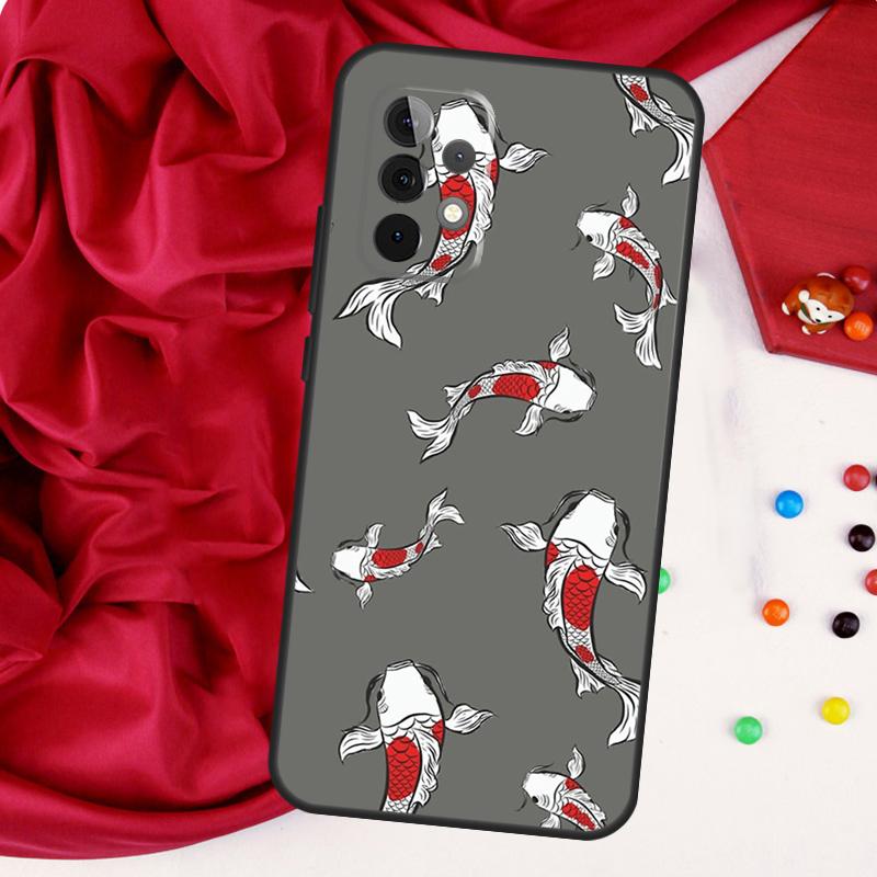 Koi Carp Fish Yin Yang For Samsung Galaxy A15 A55 A53 A33 A35 A22 A32 A52 A54 A34 A14 A56 A36 A26 A16 A05 A06 Case