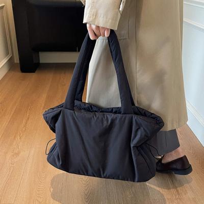 New Winter Women Shoulder Bag Large Capacity Cott  Top Handle Bag Casual Pure Color Comfortable and Texture Commuting Bag