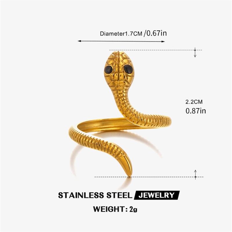 Snake Inspired Rings Open Loop Designs Metal Jewelry Personalize Gift For Special Moment