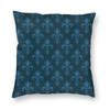 Royal Heraldic Lilies Square Pillowcase Polyester Linen Velvet Creative Zip Decorative Sofa Cushion Case
