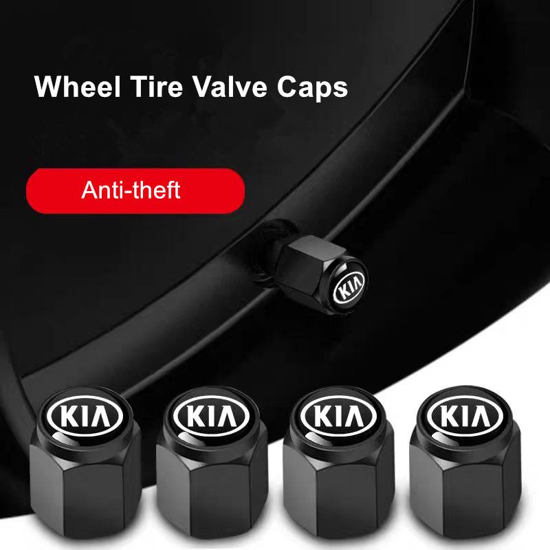 Set von 4 Metall-Autoreifen-Ventilkappen Ventilschaft-Abdeckungen Auto Zubehör Styles für Kia Sportage Rio Ceed Picanto K5 K9 Sorento