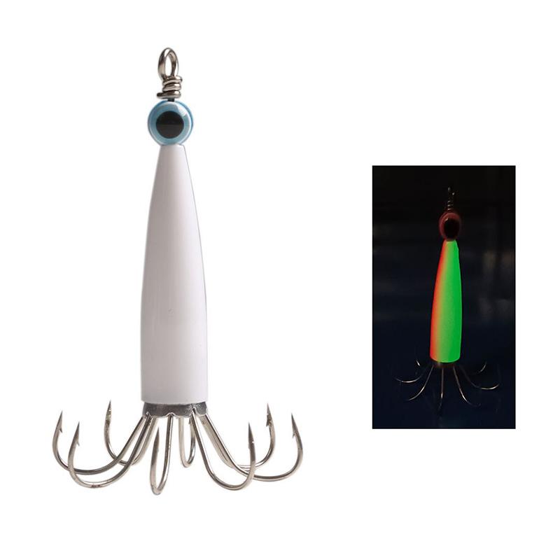 Umbrella-Shaped Style Squid Hook With Fish Eyes Sleeve-Fish Octopus Squid Bait Jig Hook Deep Sea Fishing Lure Cuttlefish Tackle