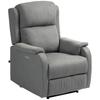 Reclining Armchair with Footrest, in Linen-Effect Fabric, Wood and Metal, 77x91x106 cm, Dark Grey