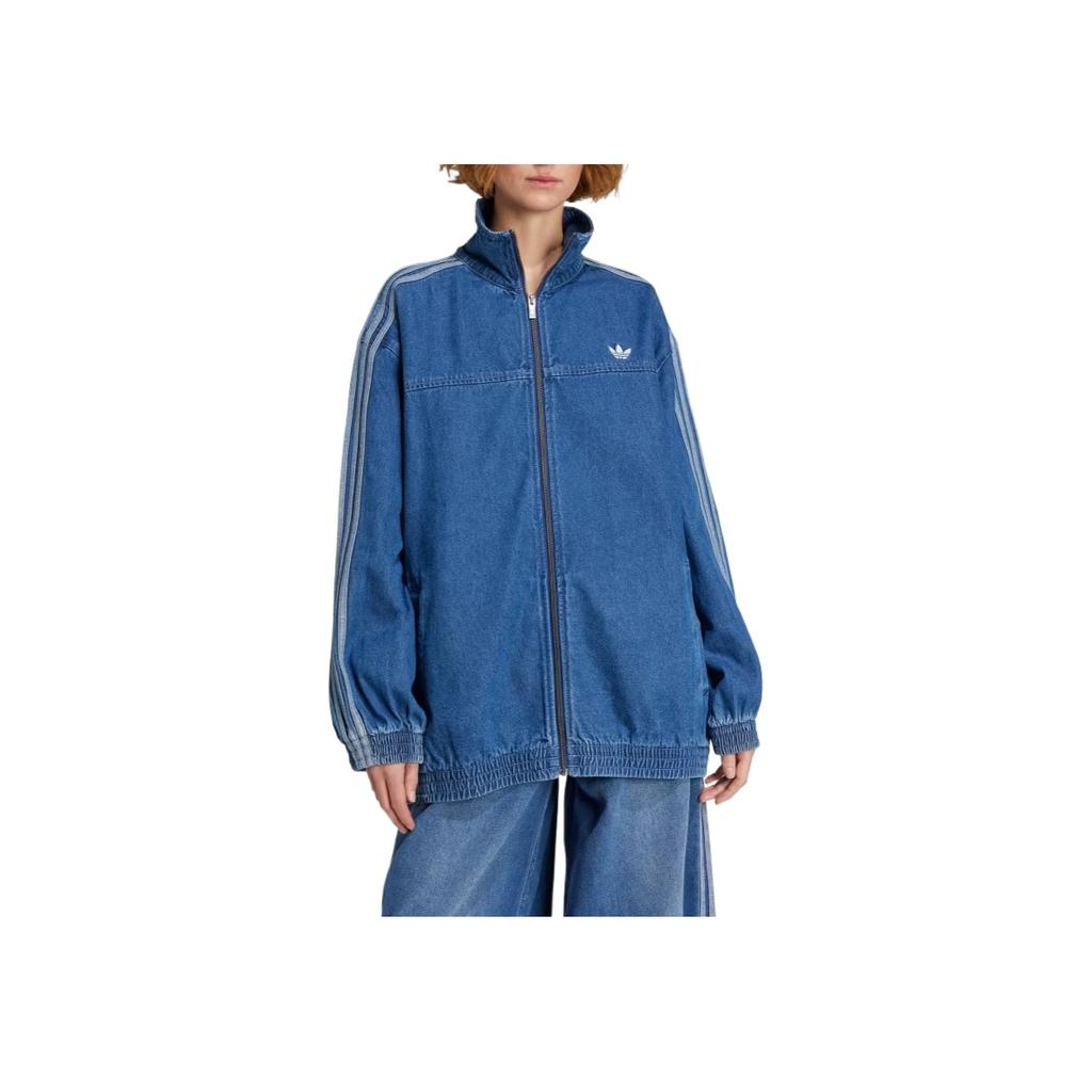 Adidas Originals Adicolor Denim Adilenium 3-Stripes Track Top Comfortable Fashion Trendy Simple Sports Denim Jacket Women Tops JY2896