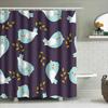 Blue Bird Print Shower Curtain Bathroom Decor Waterproof Fabric Home Decoration
