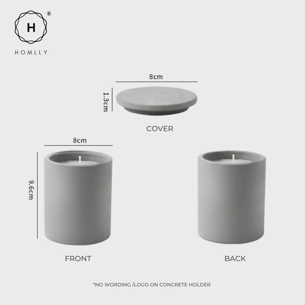 Homlly Apothecary Scented Soy Candles Wood Wick Concrete Holder