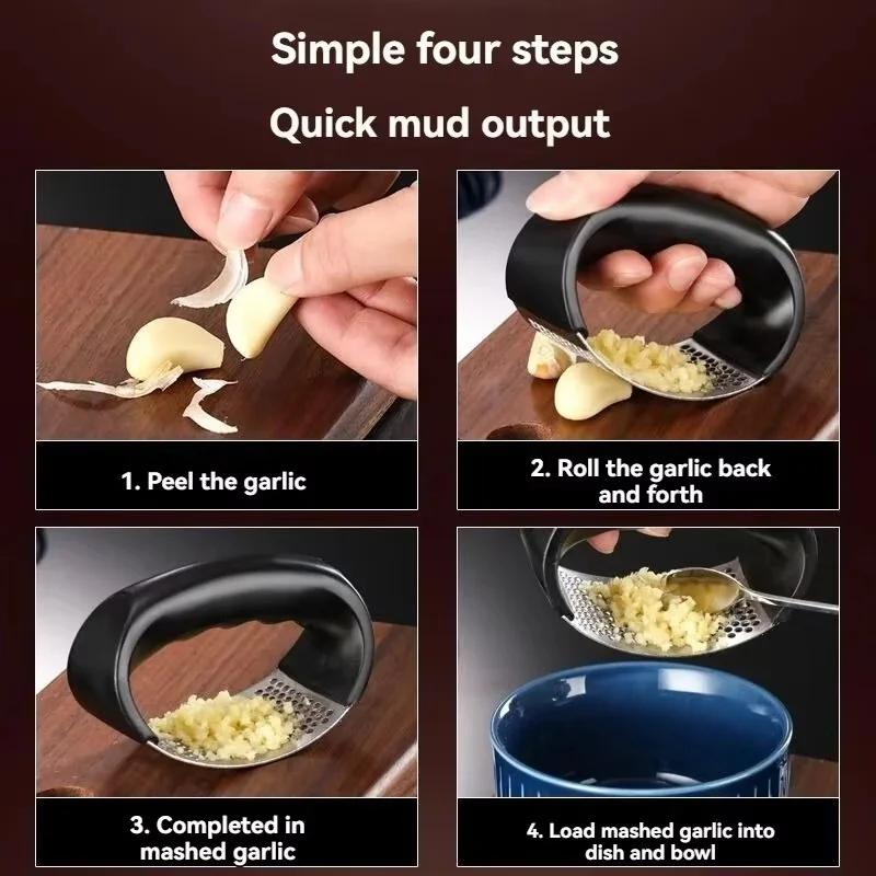 Stainless Steel Garlic Press Crusher Manual Garlic Mincer Chopping Garlic Tool Fruit Vegetable Tools Kitchen Accessories Gadget