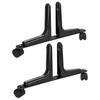 2 Set Room Divider Screen Holder Width Adjustable Movable Aluminum Alloy Screen Partition Feet Holder with Wheels Black