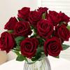 5PCS Silk Luxury Rose Artificial Flower Rose Long Branch Wedding Bridal Decor Fake Valentine's Day Christmas Home Decoration
