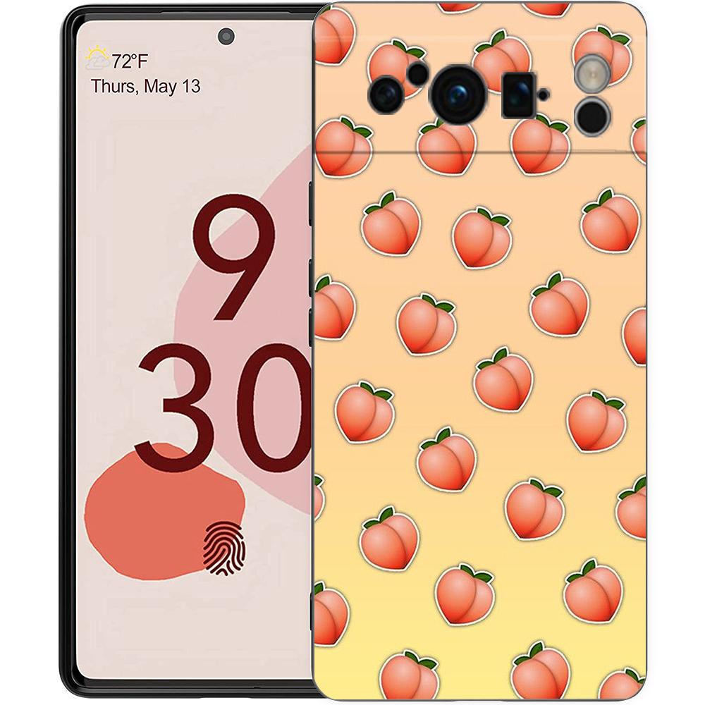 

Phone Case Cover for Google Pixel 10 9 8 7 6 7A 6A Pro Shockproof Soft TPU 10 9 Pro XL Shell Capas Fundas Cartoon Fruit Peach Pixel 6 Pro