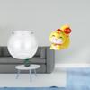 Transparent Cartoon Fish Tank Snake Statue Small Round Ornament Aquarium Bowl Vase Tabletop